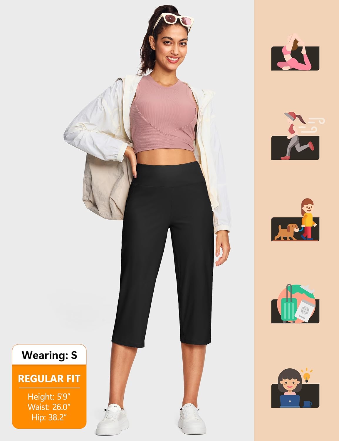 Detalle 1 de ISEEGZ Capri Pants 3.5-inch High Waist