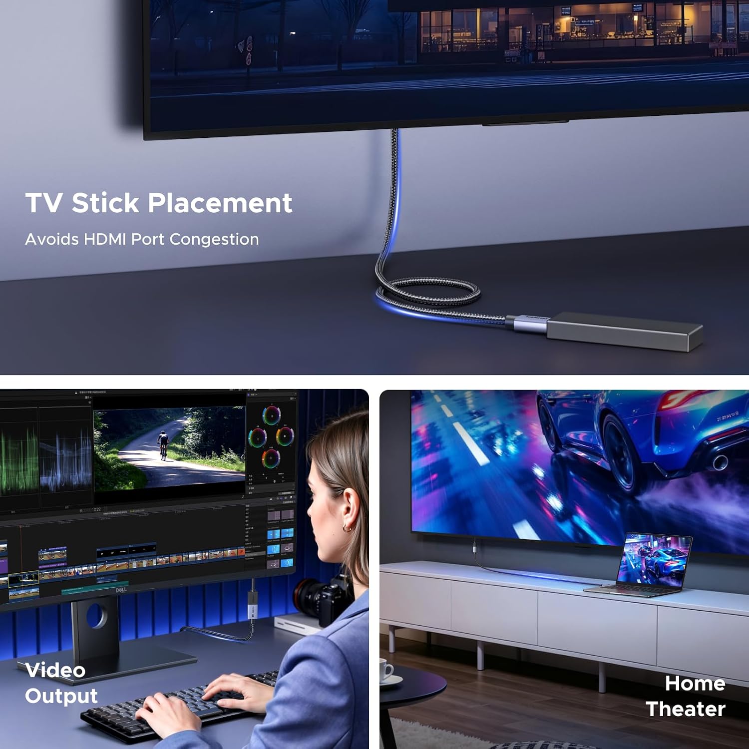 Thumbnail 2 de UGREEN Cavo di Prolunga HDMI 2.1 8K/60Hz, 4K/240Hz – Maschio-Femmina, 1 m, 48 Gbps, HDR, eARC, Dolby Atmos