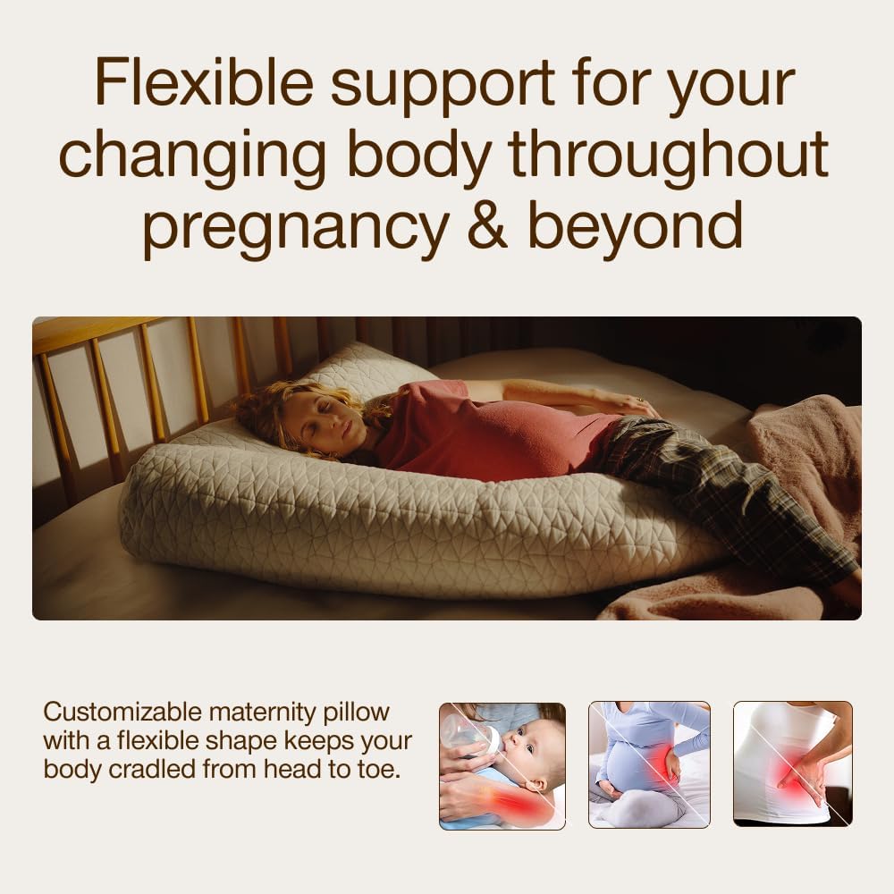 Detalle 2 de Coop Home Goods CPL003MT-00 Adjustable Maternity Pillow, Memory Foam, Washable Cover