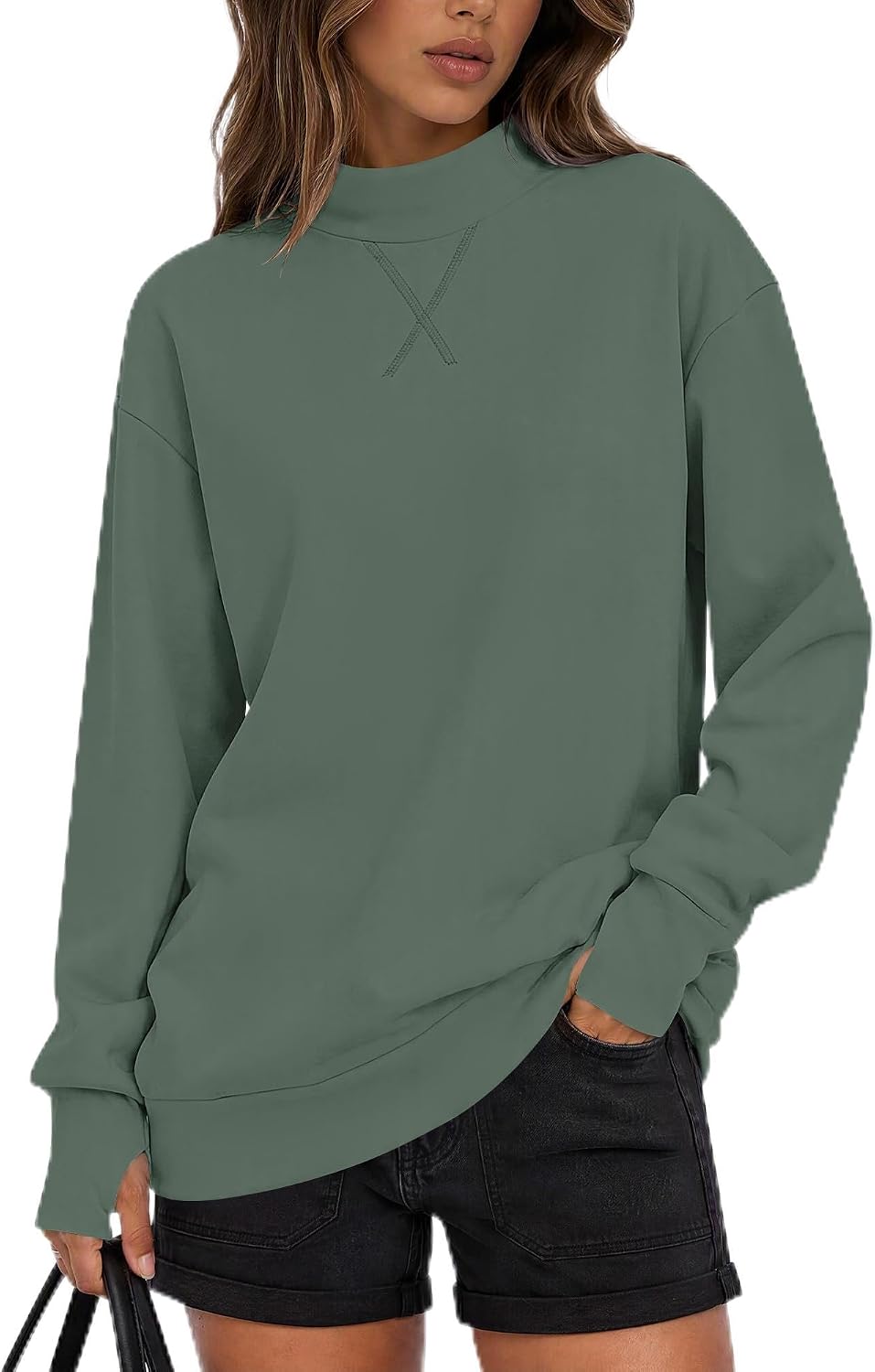 Thumbnail 6 de AUSELILY Women's Mock Neck Sweatshirt