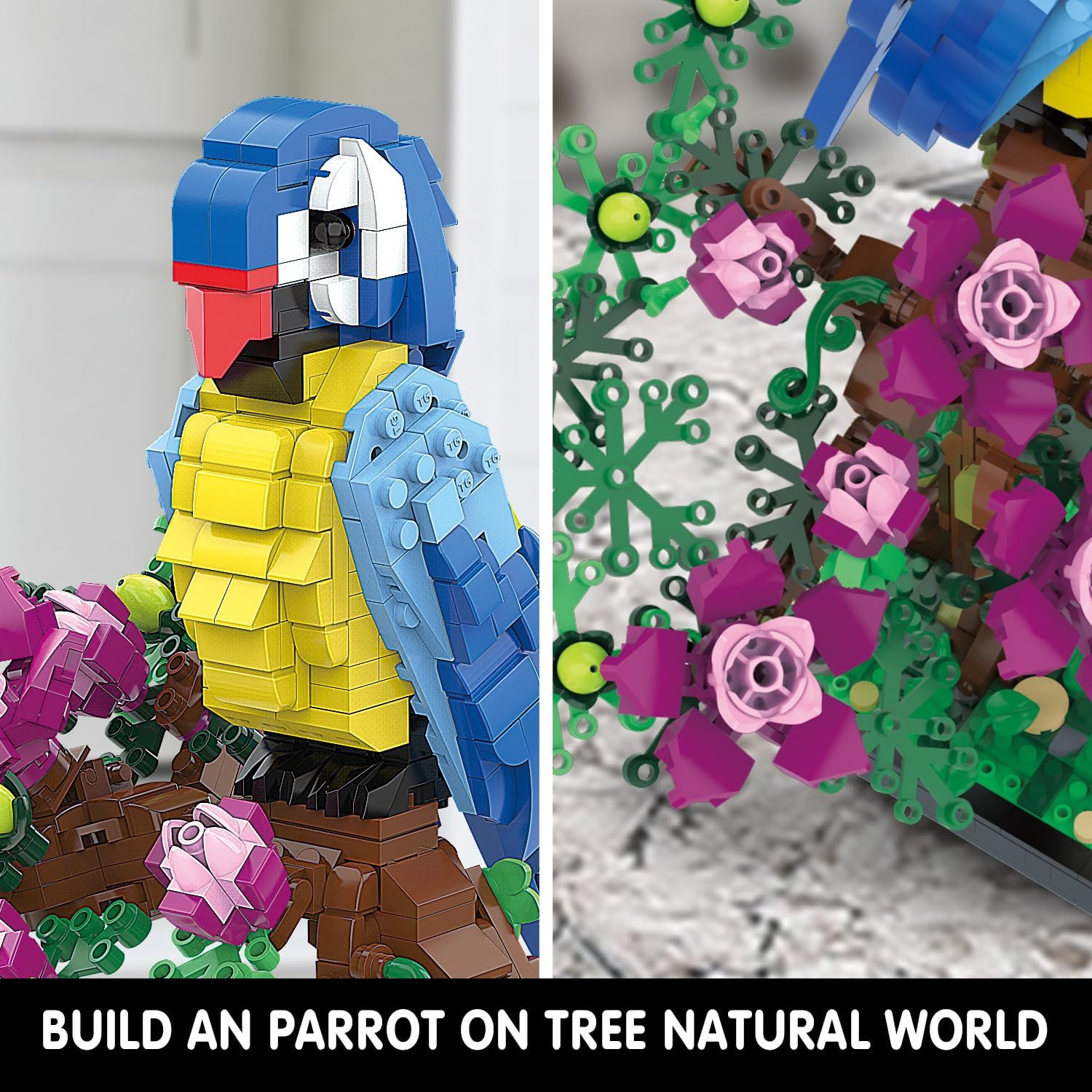 Thumbnail 2 de TG BLOCKS Micro Brick Flower Parrot Toy — Flowering Tree Design for Creative Play and Display
