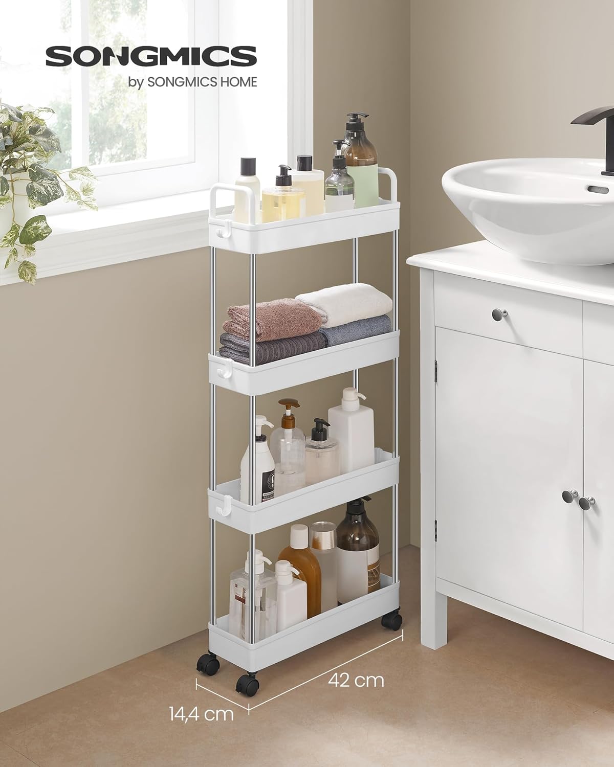 Detalle 2 de SONGMICS KSC018W01 Carrello da cucina 40×13,5×93 cm