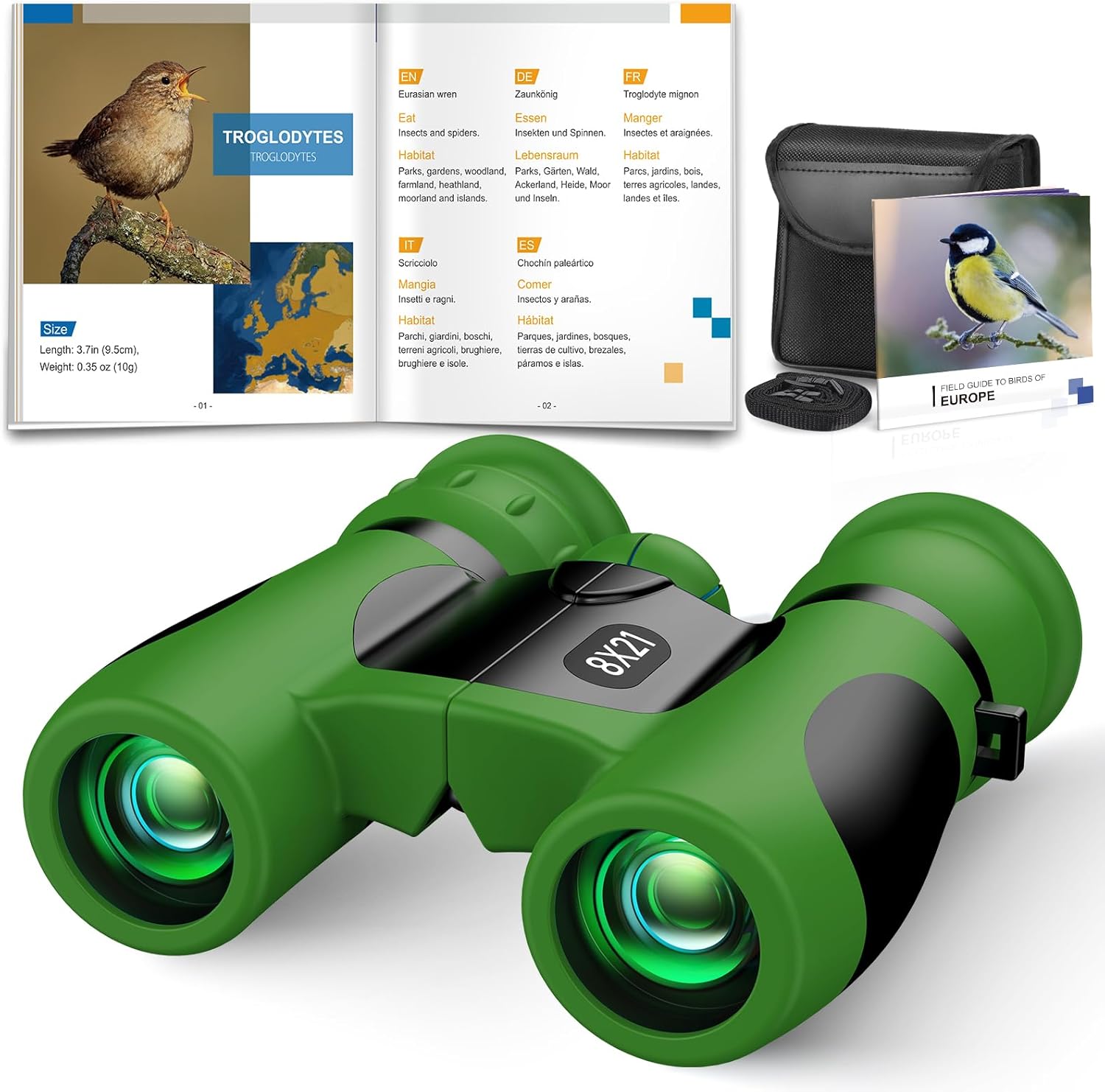 Upgrade Impermeabile Binocolo Bambini 8x21