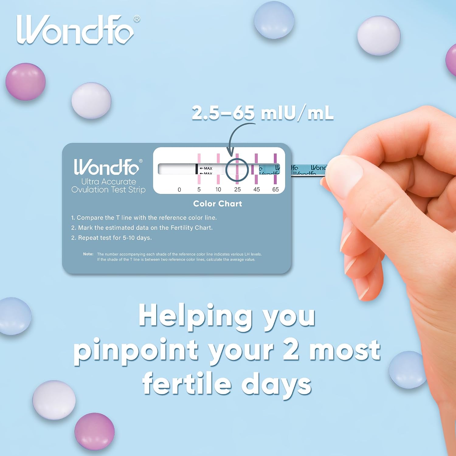 Detalle de Wondfo Ultra Accurate Ovulation Test Strips, Semi-Quantitative LH, 20 Count