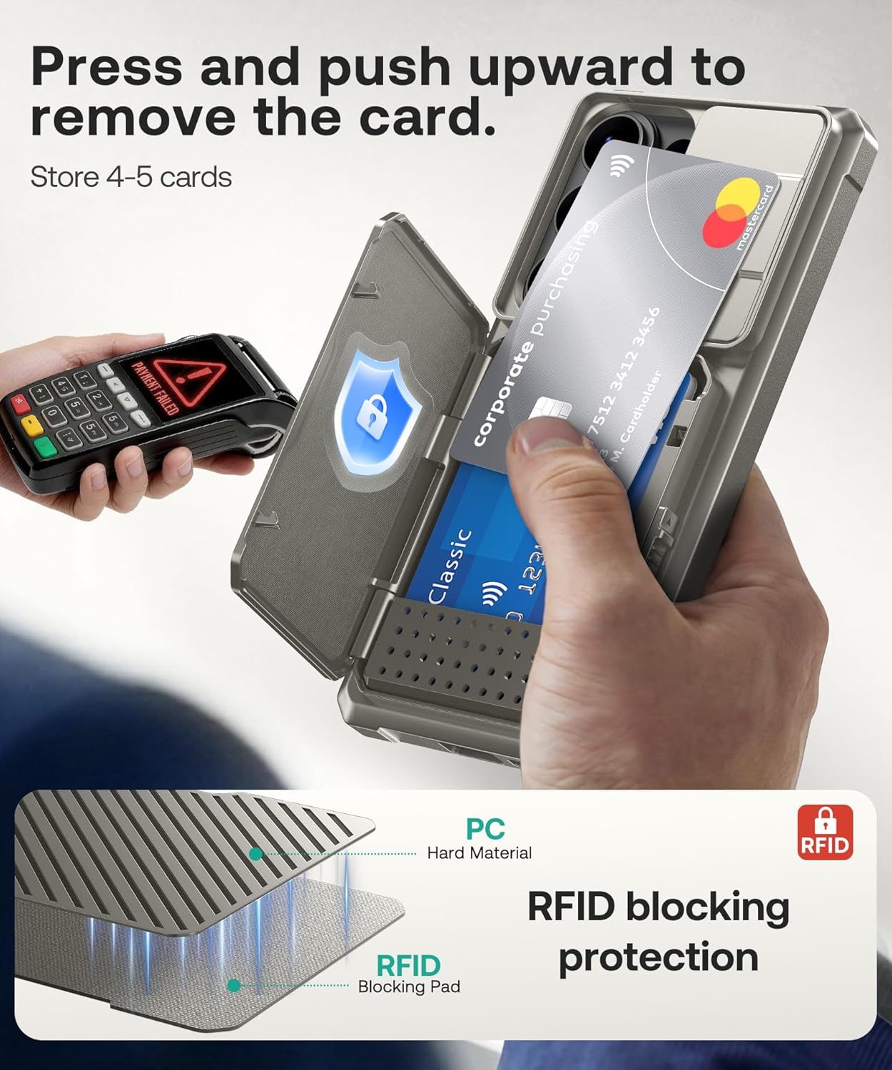 Thumbnail 3 de GolbinBox for Samsung Galaxy S26 Ultra Case with Card Holder & Slide Camera Cover