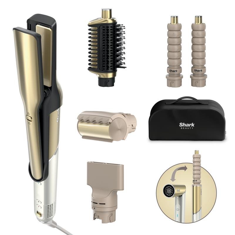 Detalle 2 de Shark HD6051SEU Oro Airflow 120–220 °C Multistyler: Moldeador con secado y estilo profesional