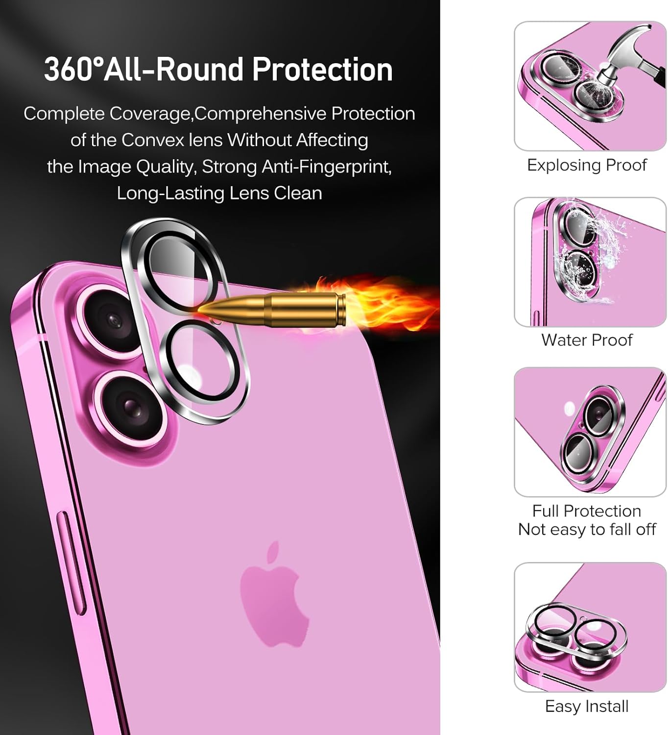 Thumbnail 4 de ivoler Alignment Aid Screen Protector for iPhone 16 – 3 Tempered Glass Films & 3 Camera Lens Protectors