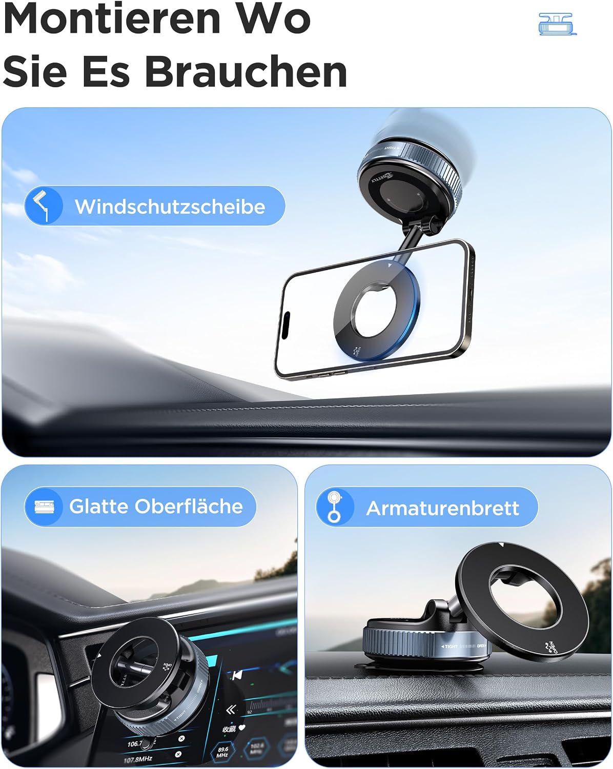 Detalle de MSXTTLY Vmag-S1 magnetische Autohalterung 360°