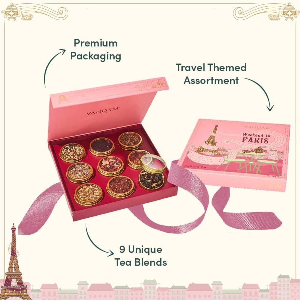 Thumbnail 6 de VAHDAM Weekend in Paris – Muttertag Tee Geschenkbox | 9 Aufgüsse: Chai & Schwarztee