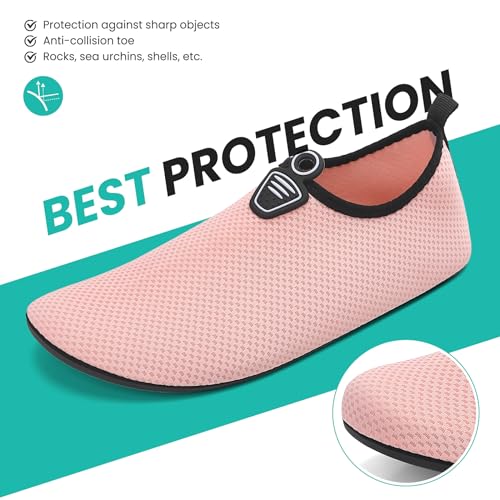 Detalle de Sportvibe Water Shoes Women/Men – Lightweight, Quick-Dry Barefoot Pool Shoes (Pink, UK 6 / EU 39)