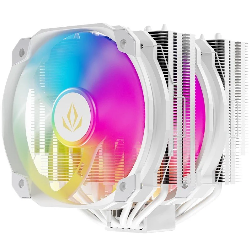 Detalle de Forgeon Windlord ARGB White disipador CPU dual 2x140 mm