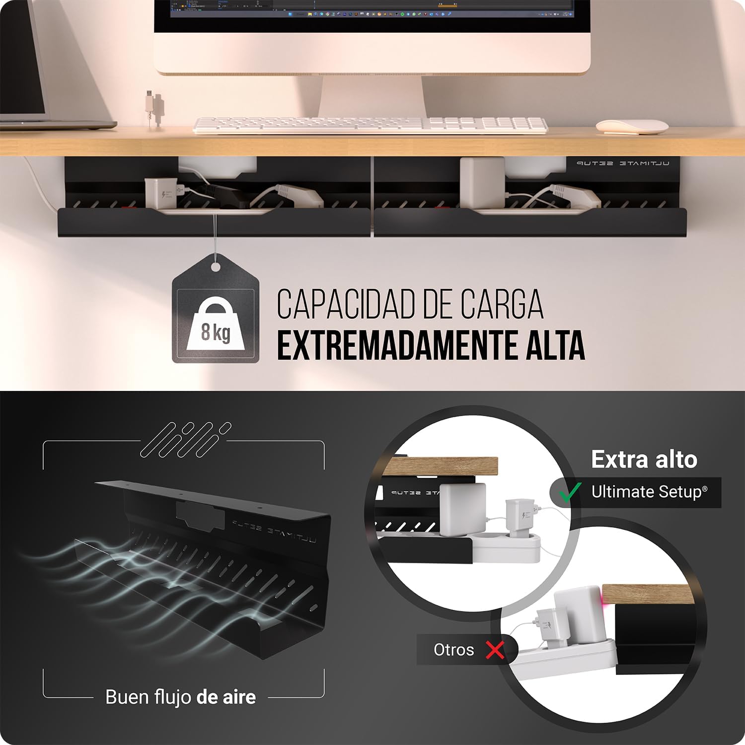 Thumbnail 3 de Premium Organizador Cables Escritorio 2er Set