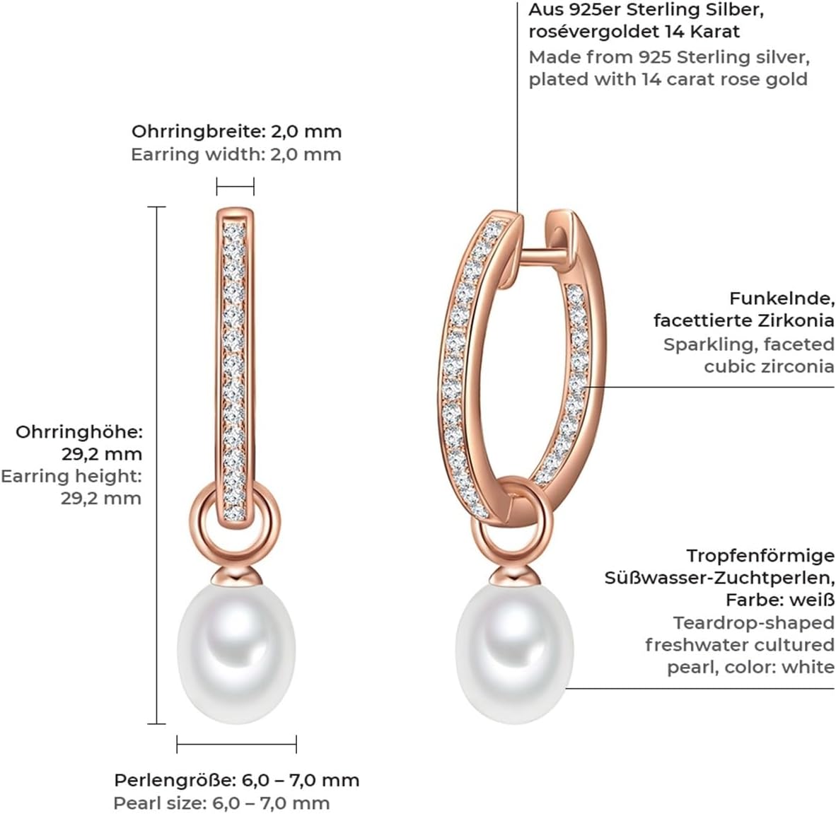 Thumbnail 1 de Valero Pearls Créoles pour Femme en argent sterling 925 – Perles d'eau douce