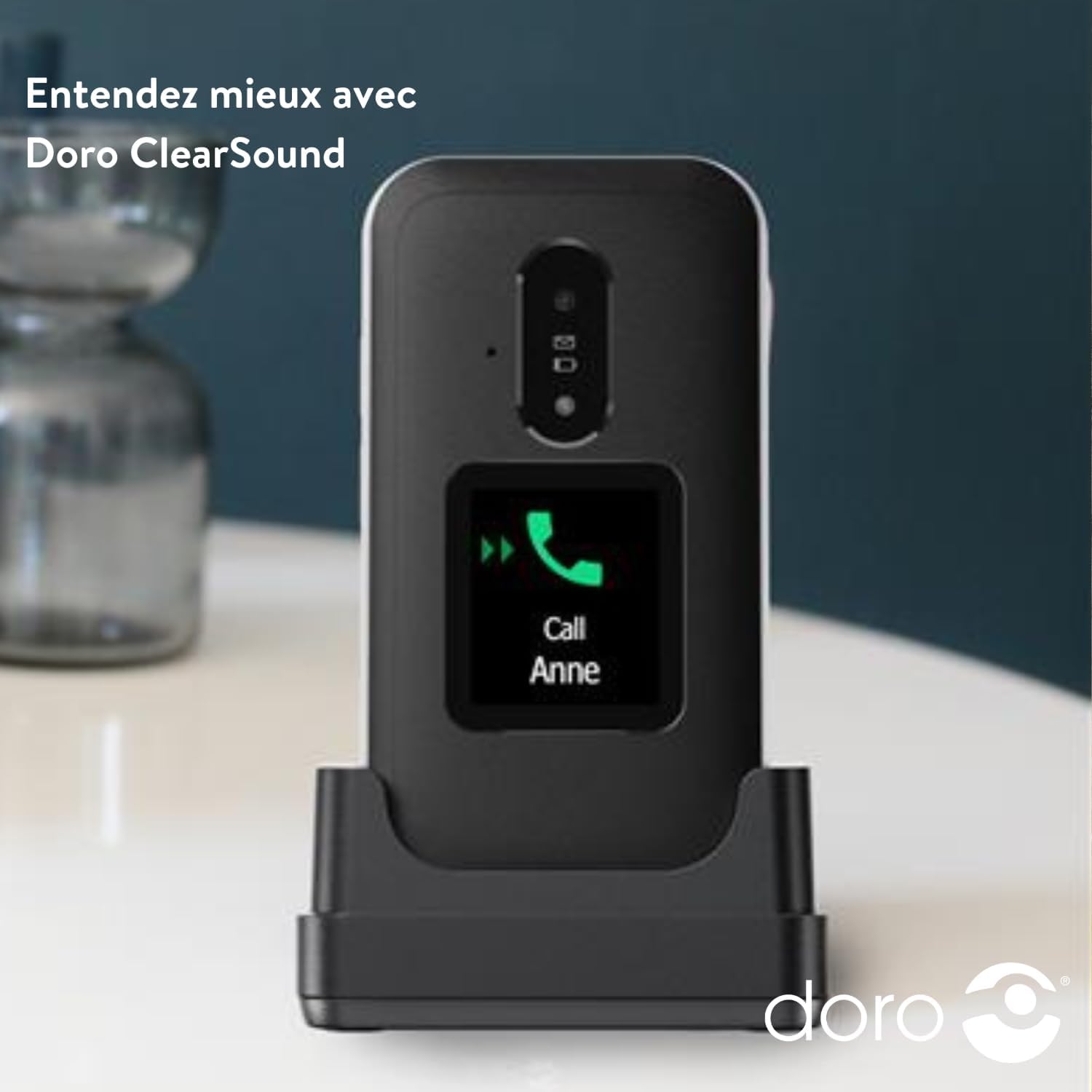 Thumbnail 4 de Doro Leva E30, Schwarz/Wei ?: téléphone à clapet pour seniors