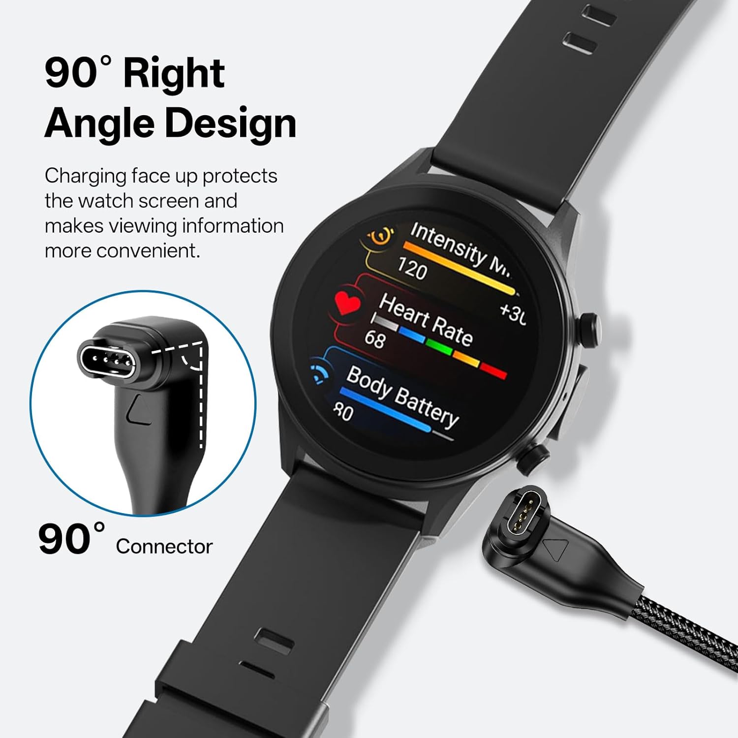 Thumbnail 2 de 2-in-1 Garmin watch charger cable with USB-A adapter (1m, USB-C) for Fenix, Forerunner, Vivoactive & Instinct