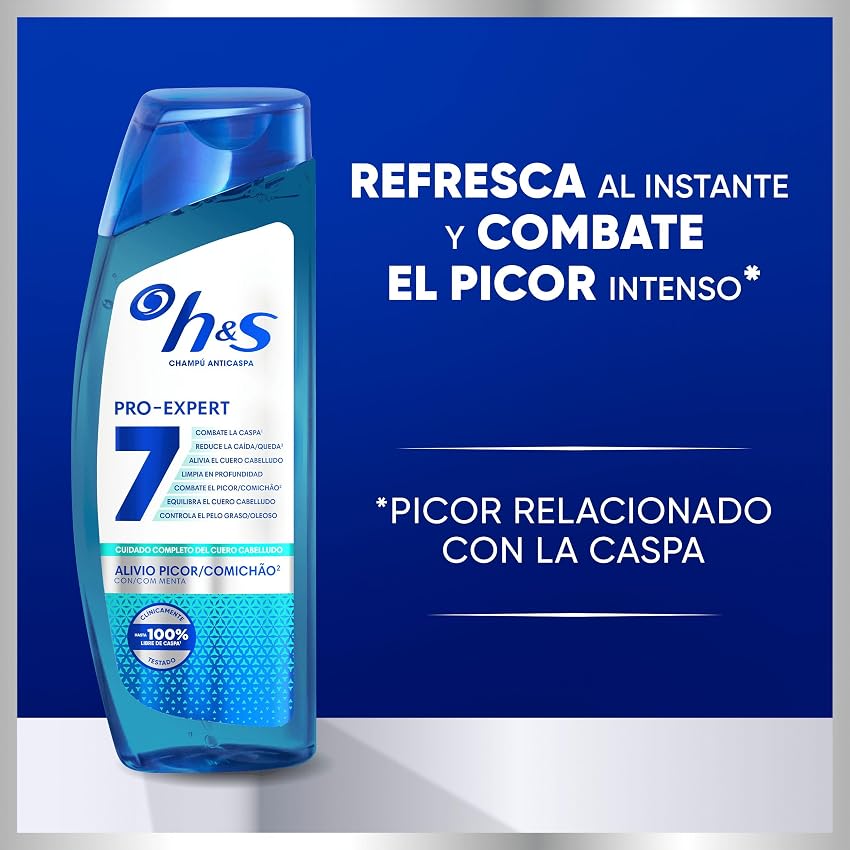 Thumbnail 4 de H&S Pro-Expert 7 Champú Anticaspa 🧴 Alivio Picor, 6 x 300 ml