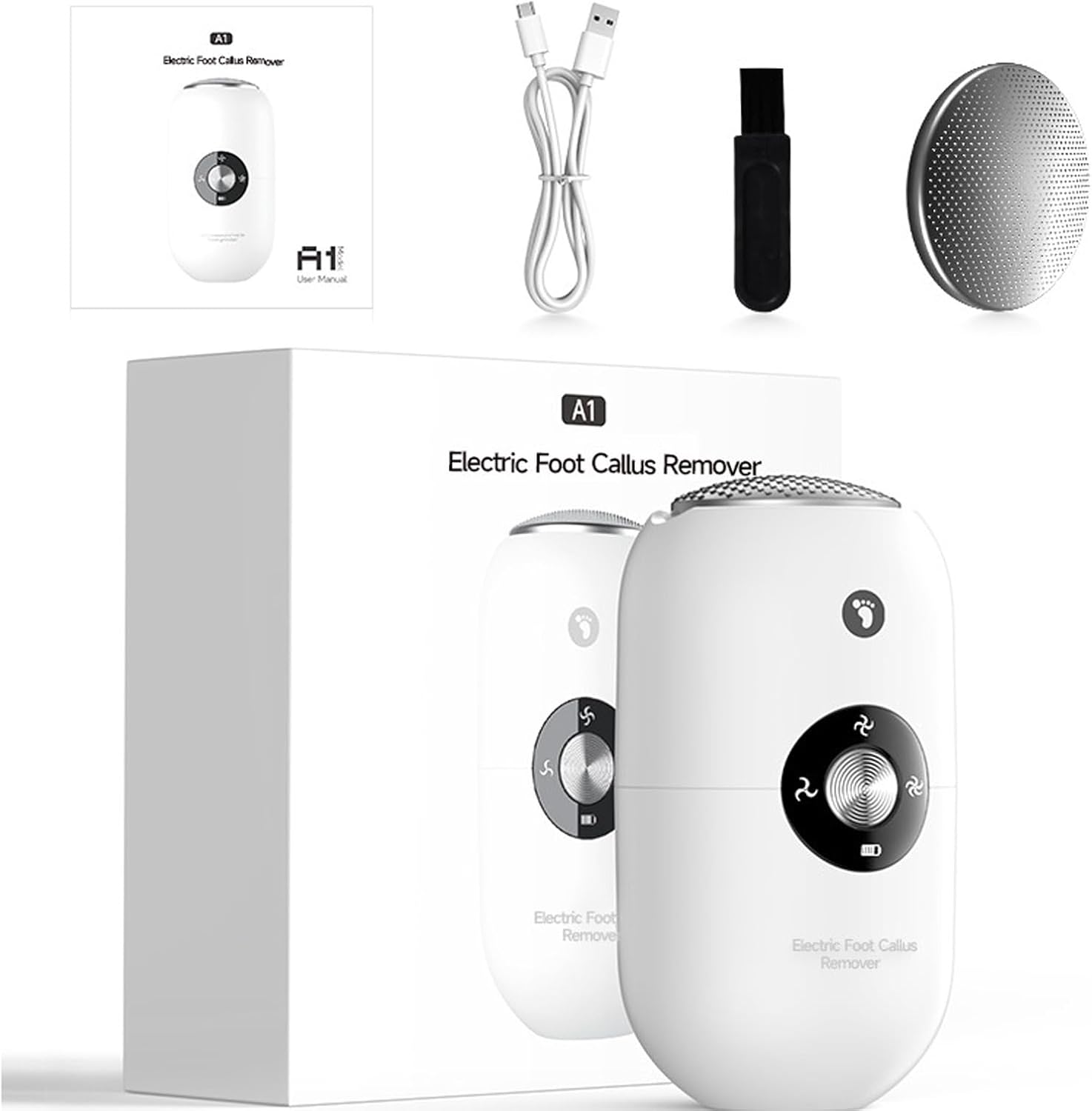 TOPCHANCES Pedicure Elettrico Professionale Piedi 2 in 1 – Rimozione Calli e Cura Piedi