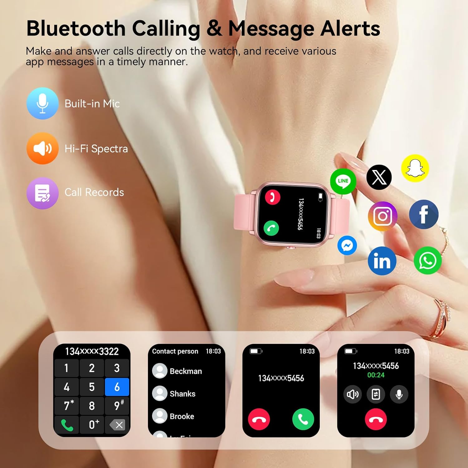 Thumbnail 1 de Tiksounds Smart Watch for Women (2026) with Bluetooth Calls, 1.83" Fitness Tracking and up to 20 Days Battery