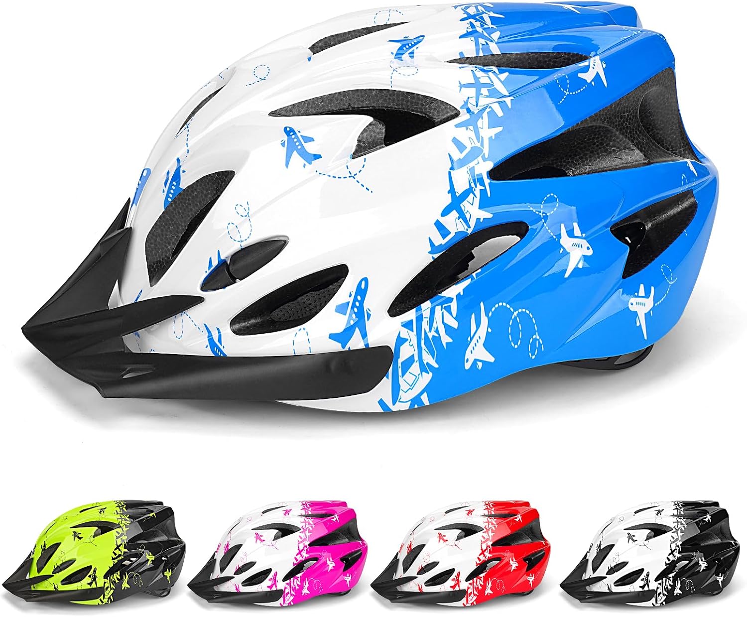 Zamufo Kids Bike Helmet for Age 8-15 with Visor – Lightweight, Adjustable, 54-59cm