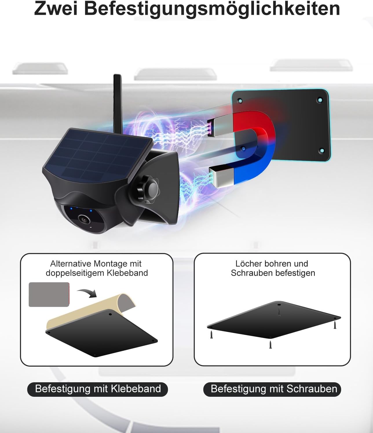 Detalle de Metallplatte für Magnetische Rückfahrkamera (11,6 × 8 cm) – robustes Montagebase für Wohnmobile, Anhänger und LKWs