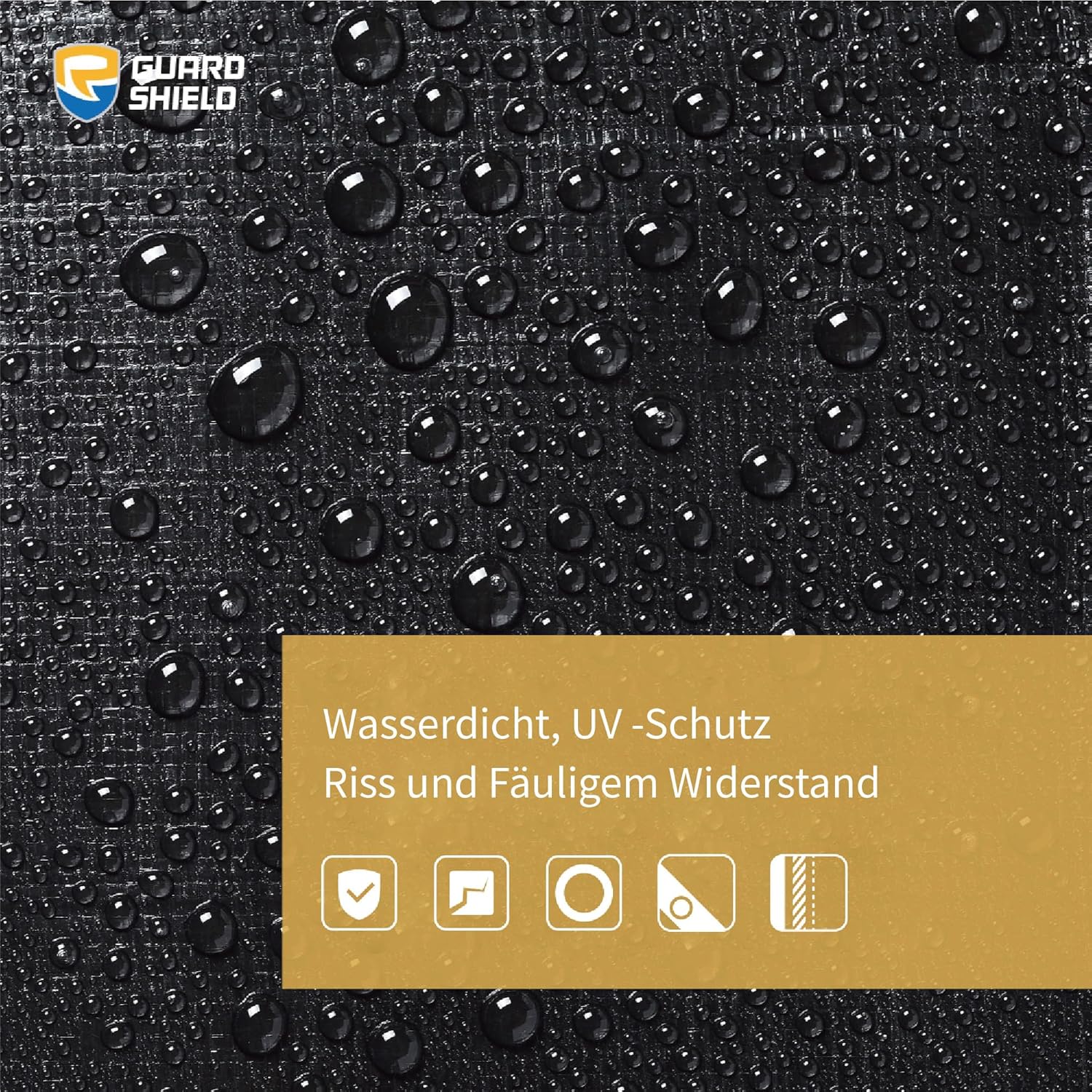 Thumbnail 2 de GUARD SHIELD Abdeckplane 6m x 8m – Schwarz Matt, Gewebeplane 190 g/m², UV-stabilisiert, wasserdicht