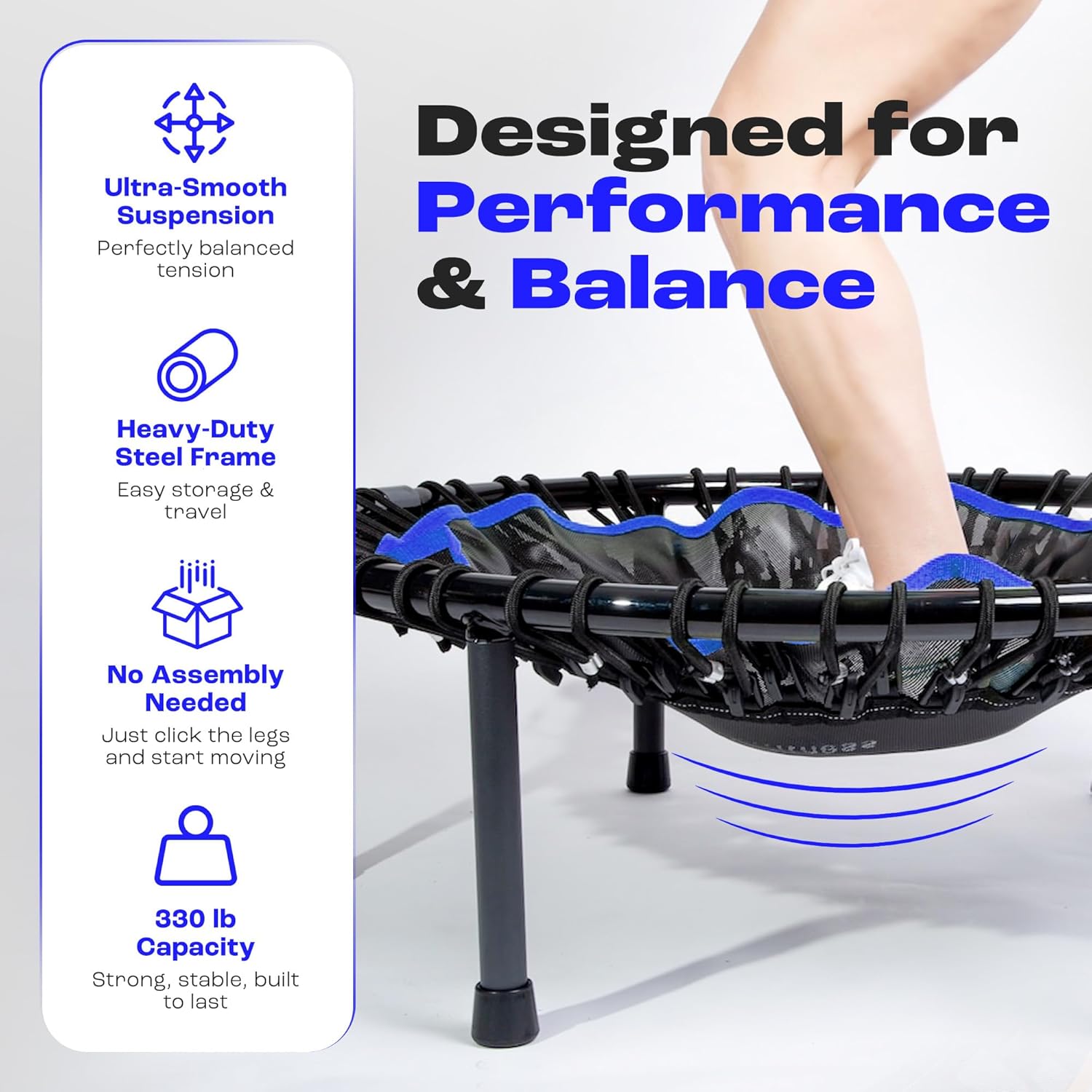 Detalle de Maximus Pro Bungee Rebounder: 40'' Mini Trampoline with Silent, Strong Bounce