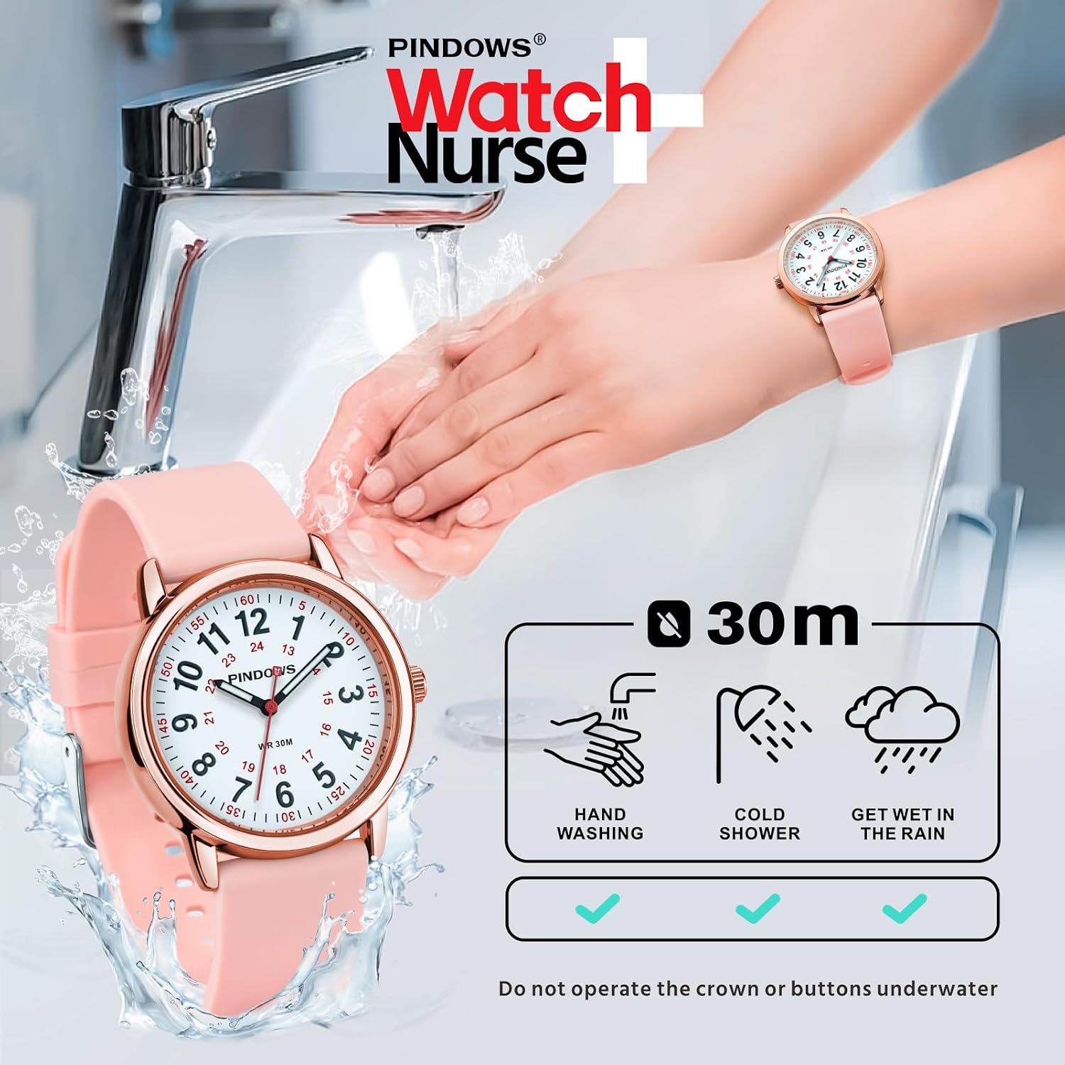 Detalle 1 de PINDOWS Damenuhr Analog-Quarz 30 m Wasserdicht