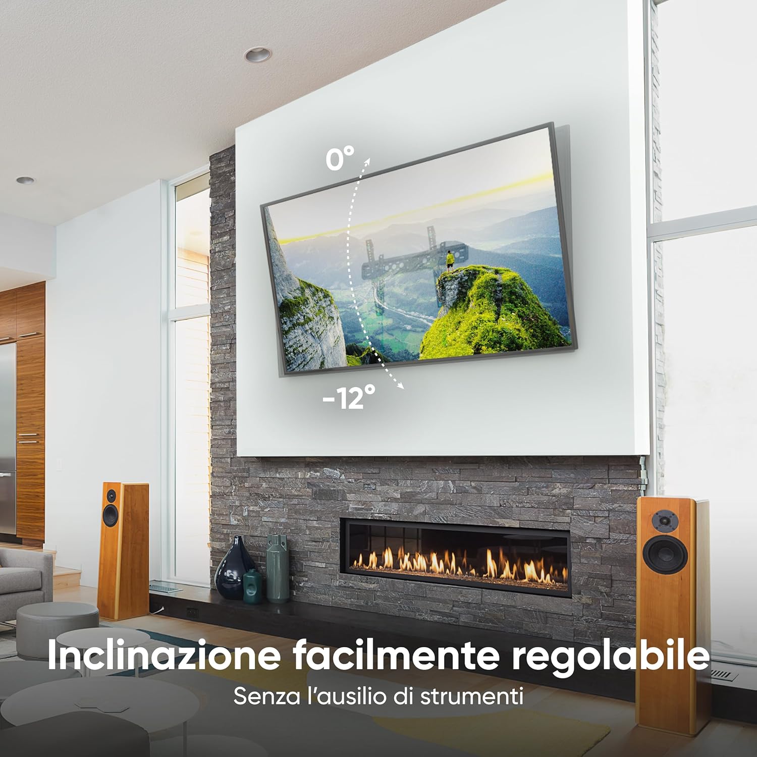 Thumbnail 2 de ONKRON TM6-B: braccio per TV a muro inclinabile 43–85" con VESA 75x75–600x400 mm