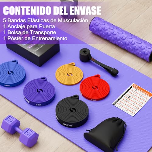 Thumbnail 5 de Fokky Gomas Elasticas Musculación de 5 Niveles con Anclaje de Puerta – Set Completo para Fuerza, Estiramiento y Calistenia