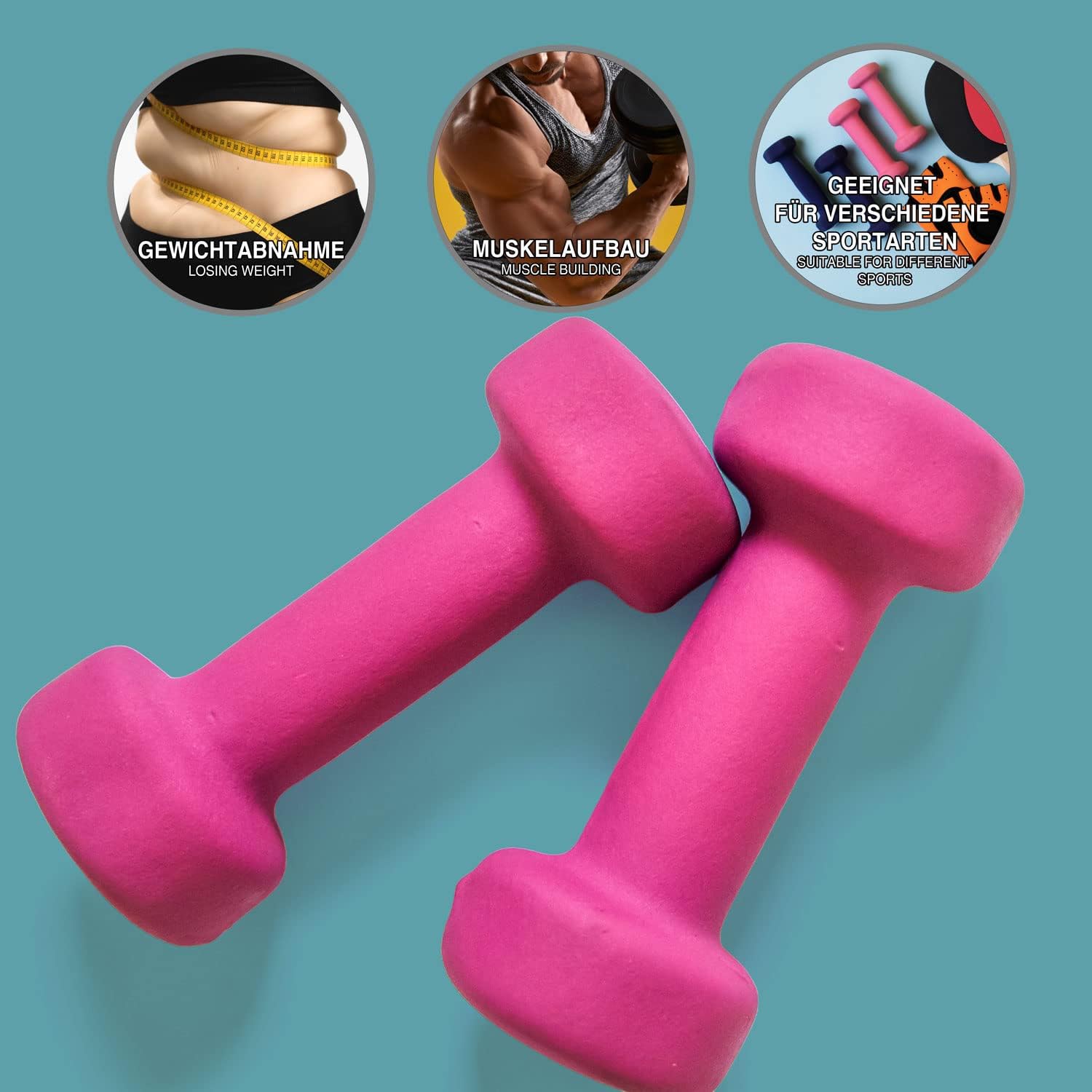 Detalle 2 de Body & Mind Hanteln 2er Set Gymnastikhanteln