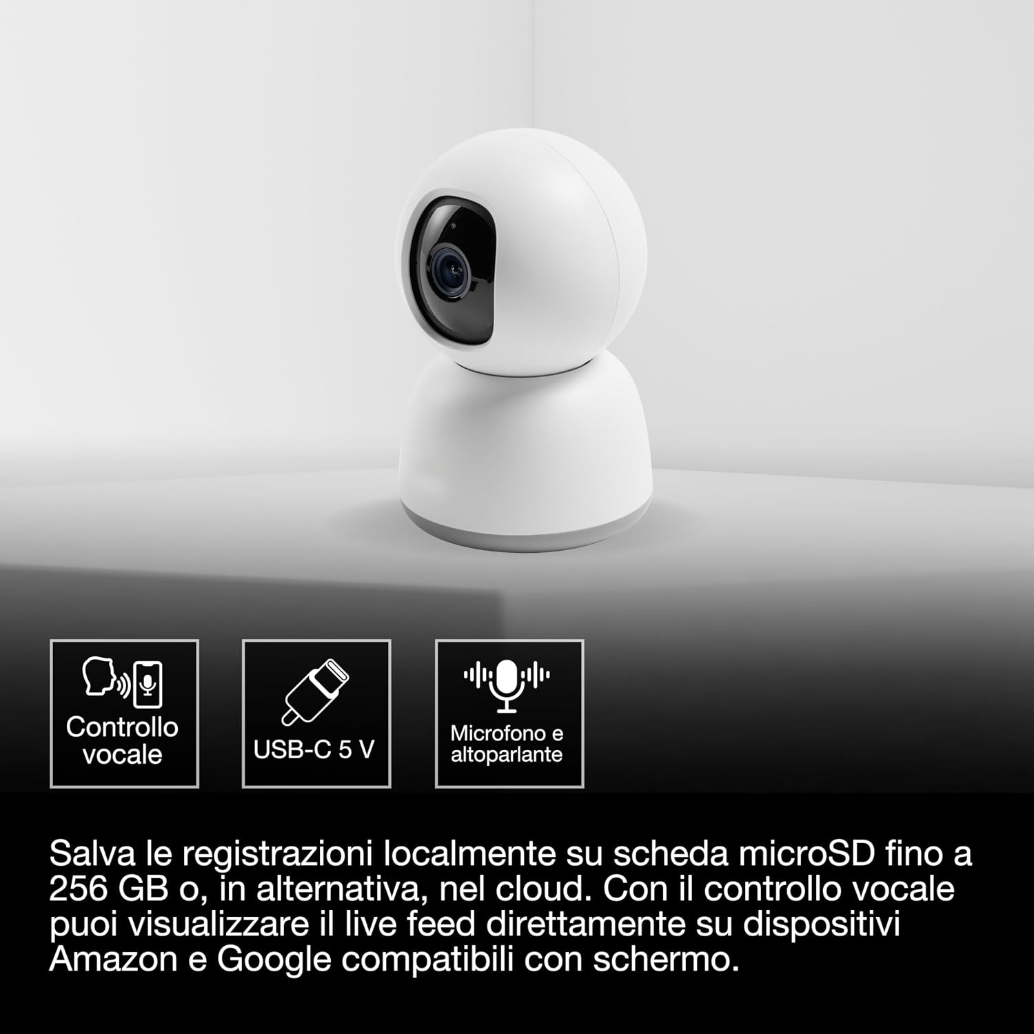 Detalle de OSRAM Telecamera SMART+ WiFi 360° 4MP 2K QHD con Pan-Tilt, visione notturna 7m e audio bidirezionale