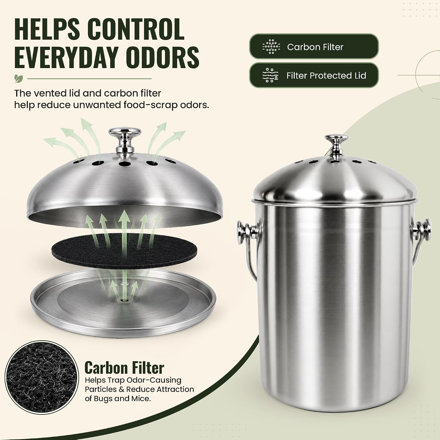 Thumbnail 3 de EPICA 1.3 Gallon Countertop Compost Bin 🗑