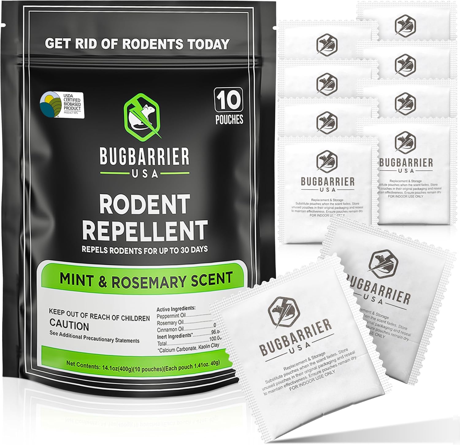 Detalle de BugBarrier Mouse Repellent Pouches, Pack of 10