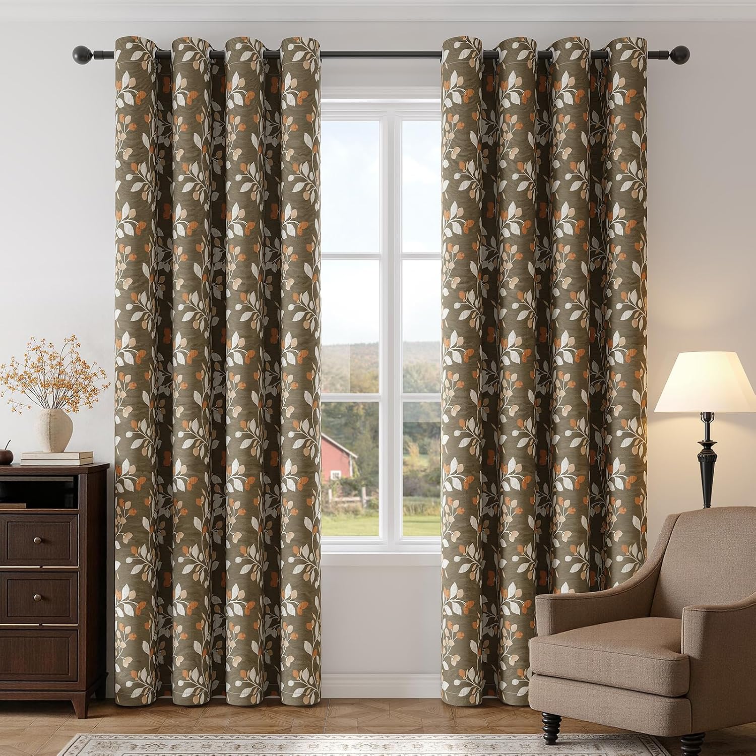 Detalle de Vintage Floral Blackout Curtains, 96-Inch