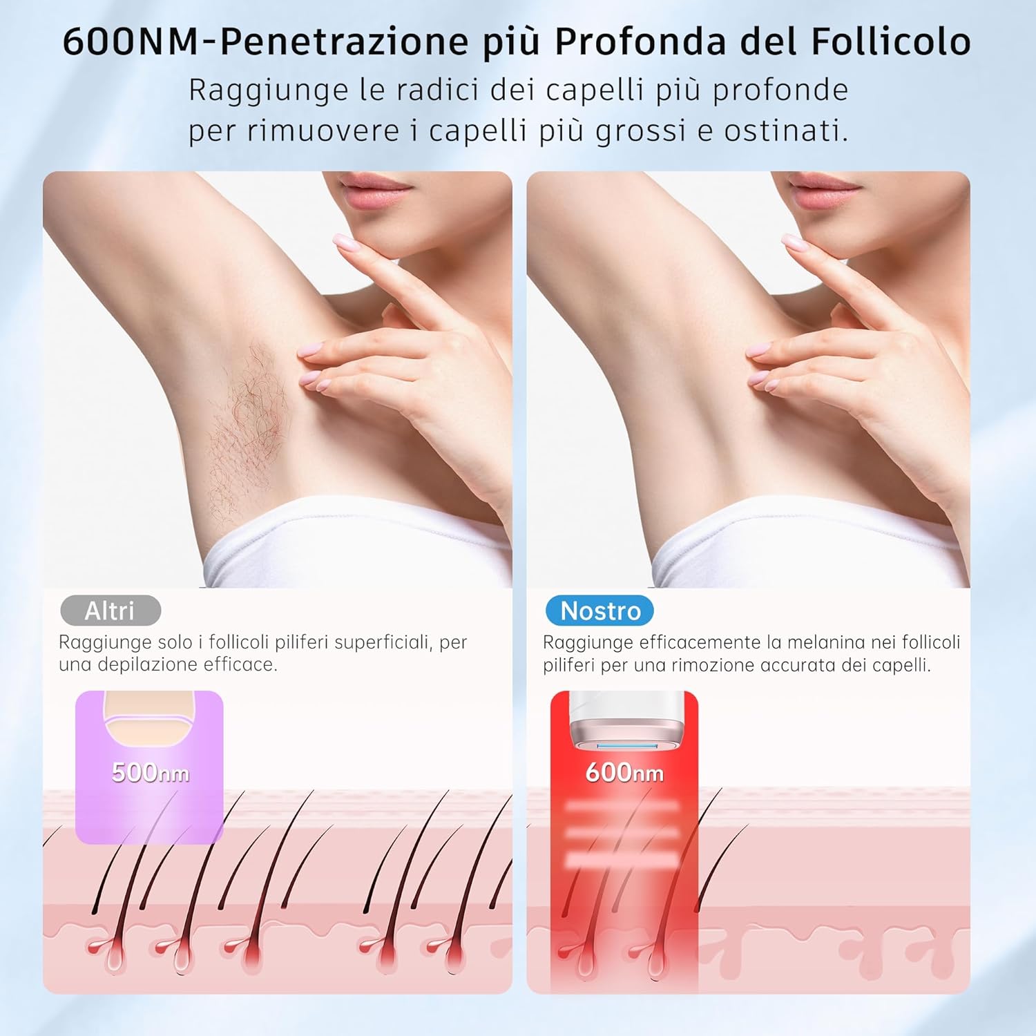 Thumbnail 3 de Beauris epilatore a luce pulsata con raffreddamento e 5 livelli di energia