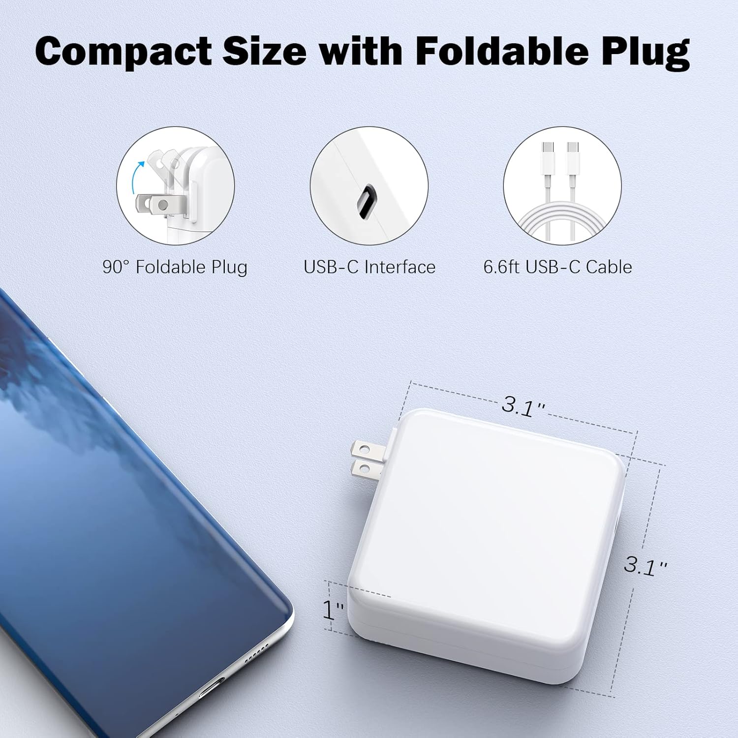 Thumbnail 4 de Mac Book Pro Charger — 120W USB-C Fast Charger Adapter for MacBook Pro & Air, iPad Pro, and All USB-C Devices