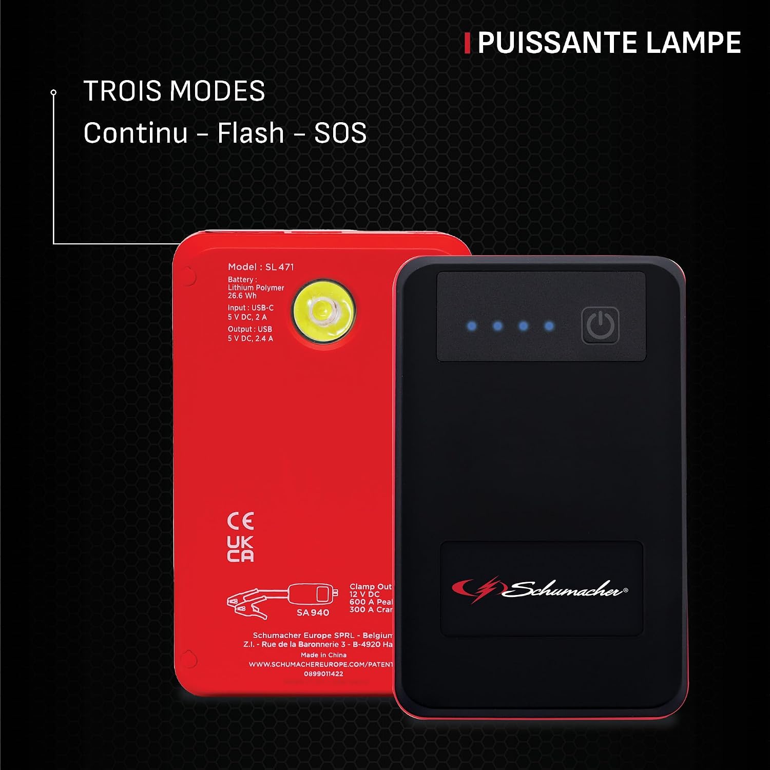 Thumbnail 6 de Schumacher Electric SL471 – Booster Batterie 600A 12V avec Power Bank et lampe torche