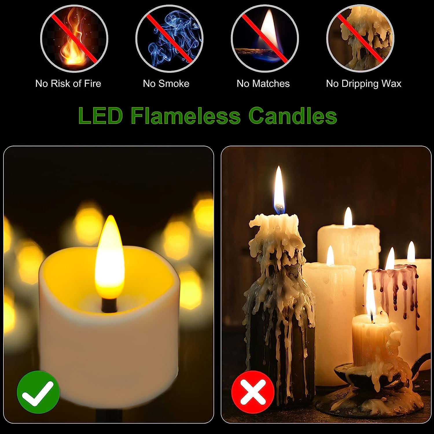 Thumbnail 6 de Anziner Rechargeable Tea Lights 6 Pack with Remote, USB-C Charging and Timer