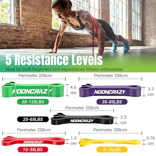 Thumbnail 3 de Resistance Bands Set by nooncrazy: 5-Level Pull Up Assistance Bands (8-125LB)
