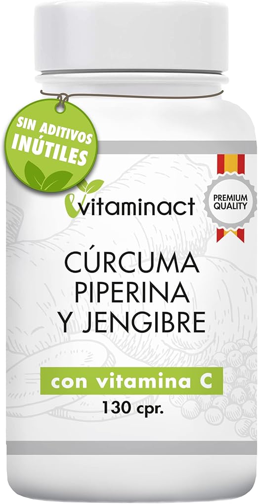 Detalle de Curcuma con Jengibre y Pimienta Negra, Vitamina C 1280mg