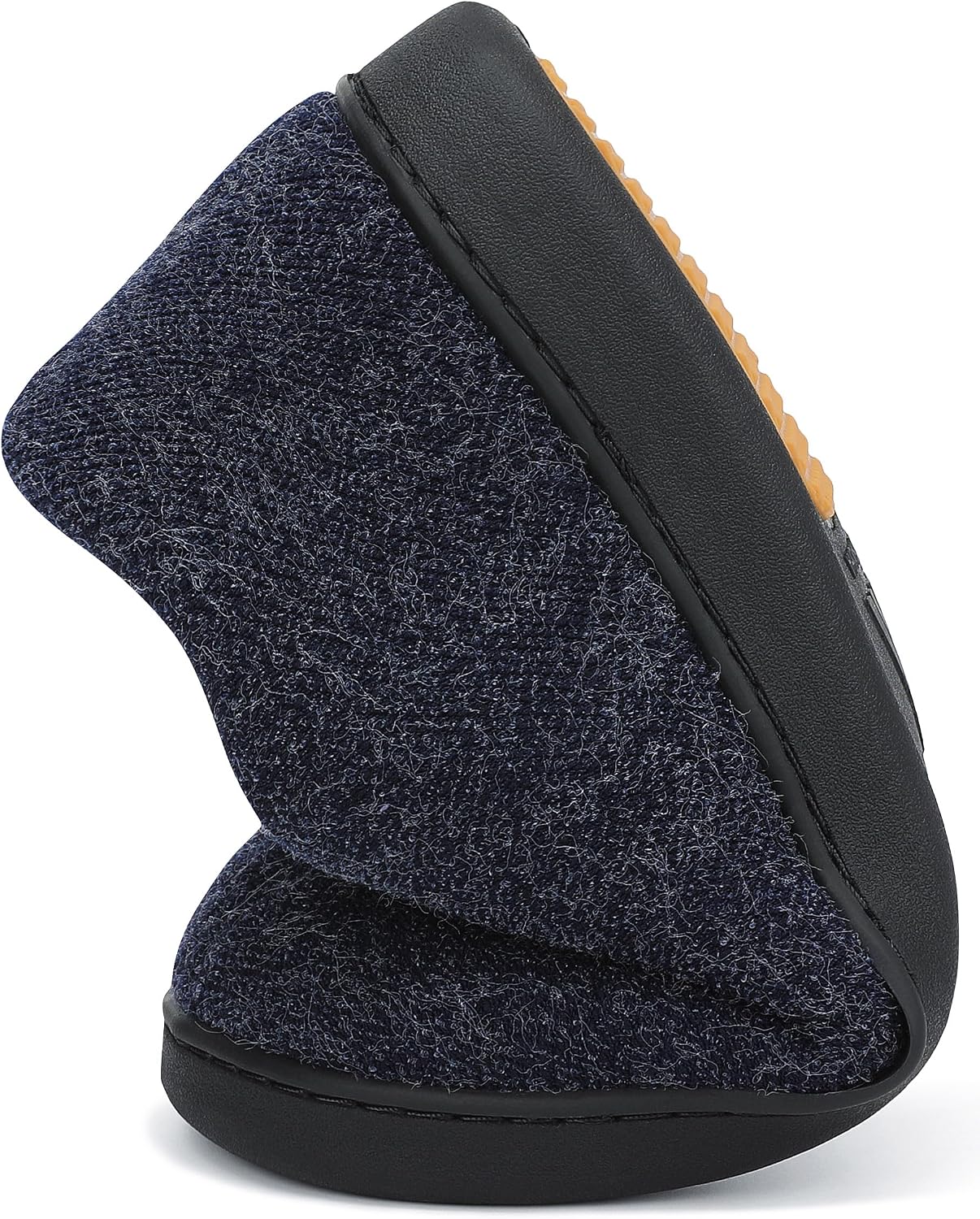 Detalle de Mishansha Herren Winter Hausschuhe mit Memory-Foam und rutschfester Gummisohle