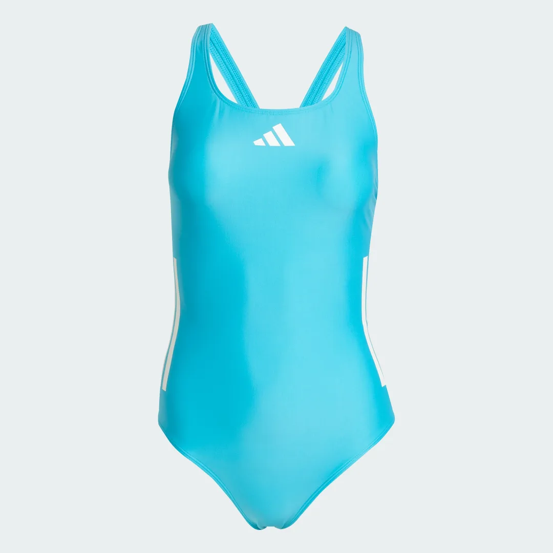 Detalle de Bañador C-Back 3 bandas de Adidas, turquesa: comodidad y estilo para playa y piscina