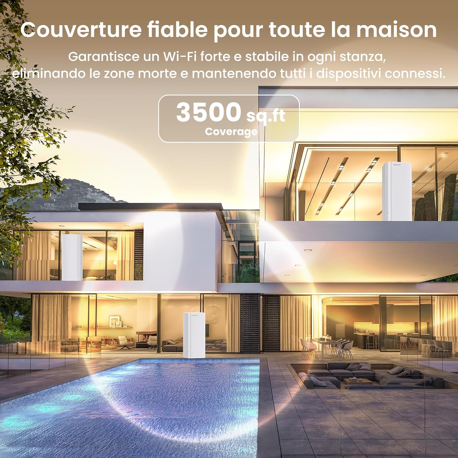 Thumbnail 3 de Tenda ME6 Pro Système Mesh WiFi 7 BE5100 (pack de 3) avec 2,5G et 1G, double bande