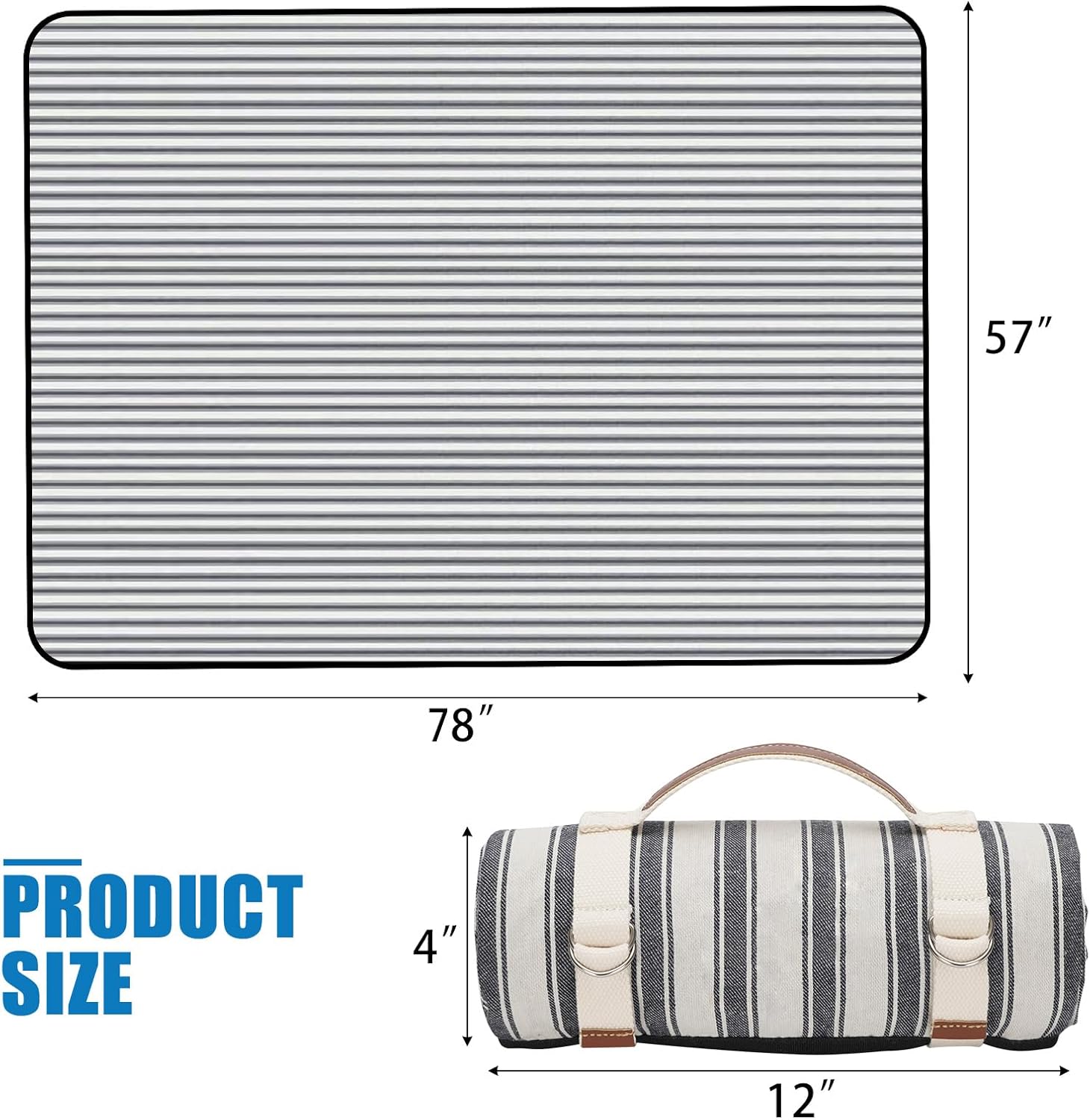 Thumbnail 2 de Picnic Blanket Waterproof Portable XL (Berry Blue) – foldable sand-proof mat with carry strap