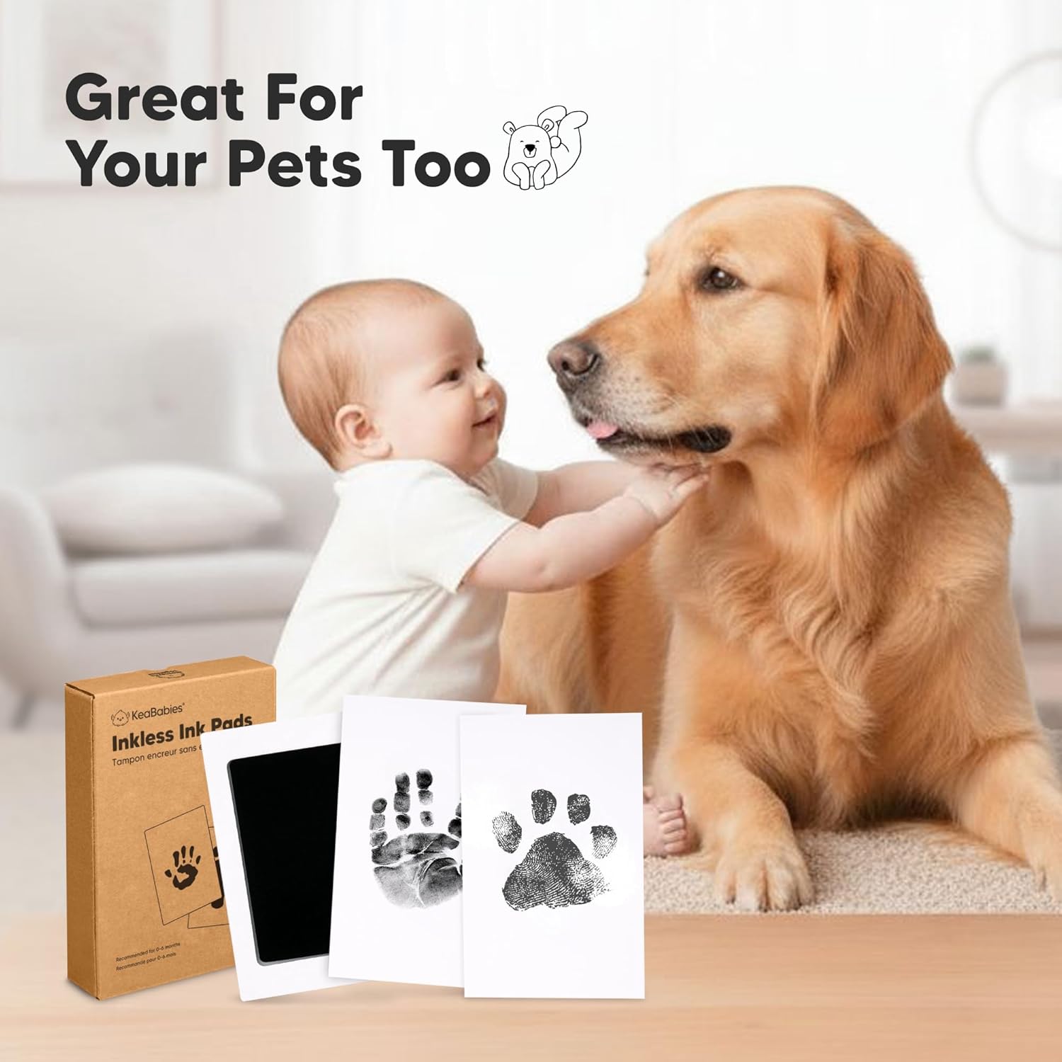 Thumbnail 4 de 2-Pack Inkless Baby Hand and Footprint Kit for Newborn Keepsake 🖊