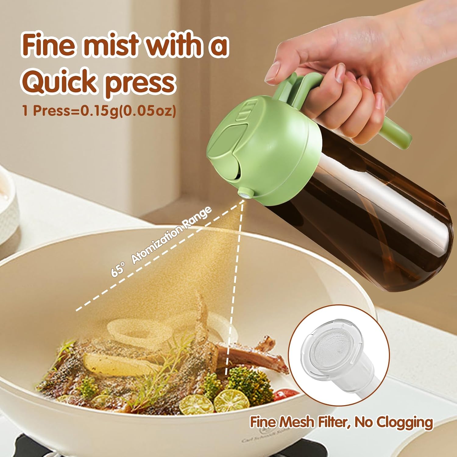 Detalle 2 de YARRAMATE 16oz Olive Oil Sprayer Bottle 🍶
