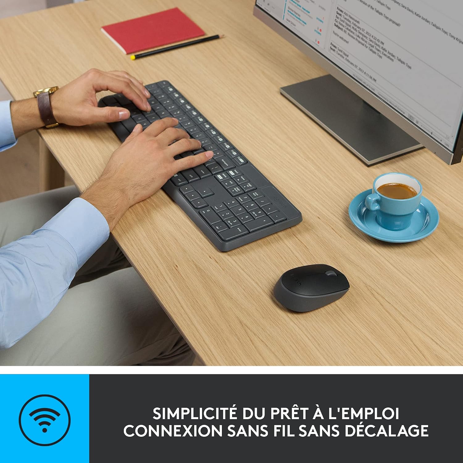 Detalle 2 de Logitech MK235: ensemble clavier et souris sans fil fiable pour Windows