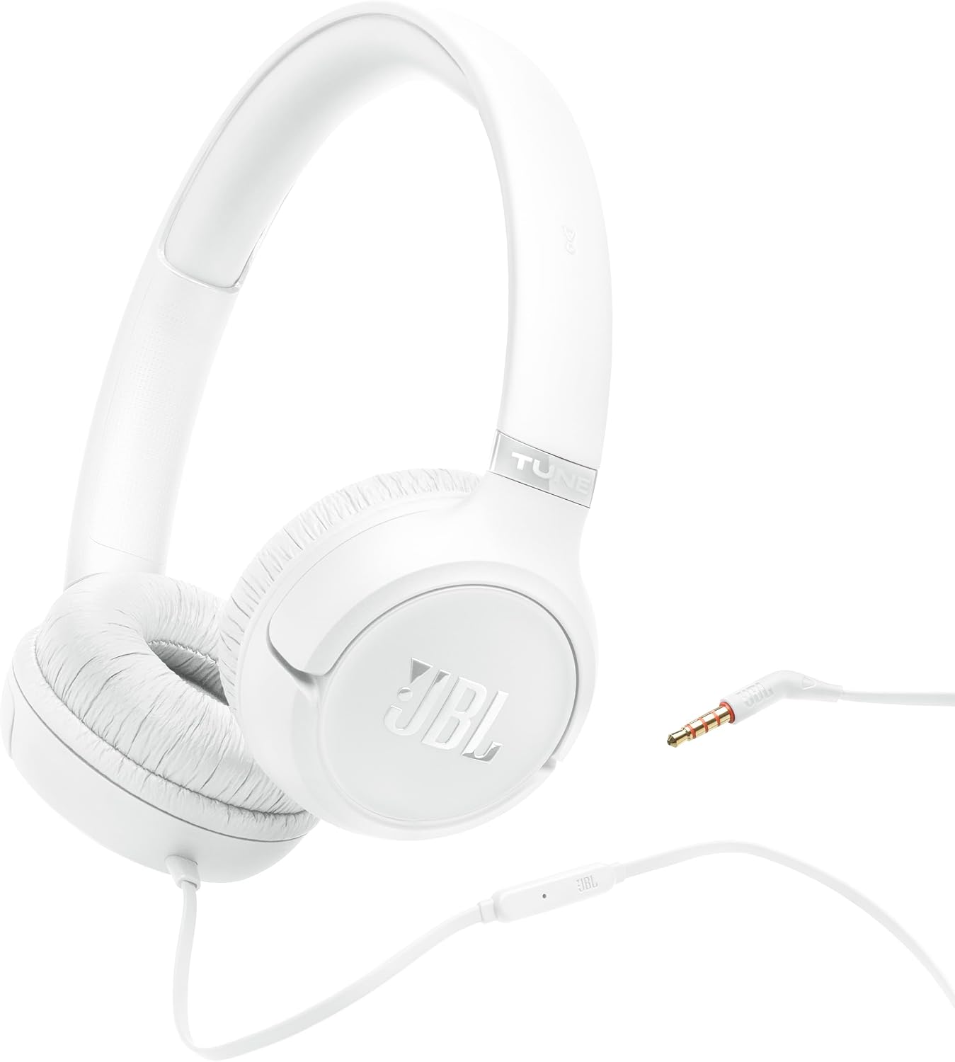 Detalle de JBL Tune 530 JBLT530WHTAM Wired On-Ear Headphones, Pure Bass, White