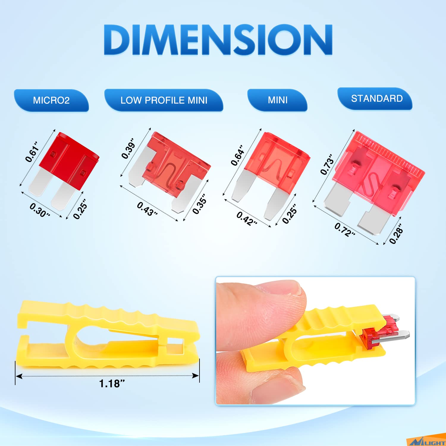 Detalle 2 de Nilight 372-Piece Car Fuse Assortment Kit (Standard/ Mini/ Low Profile Mini/ Micro2 Blades)