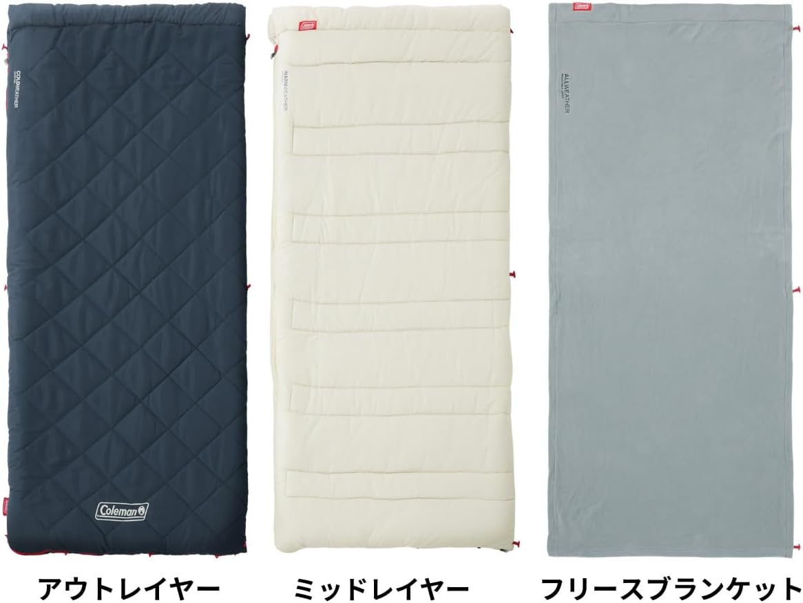 Detalle 2 de コールマン マルチレイヤースリーピングバッグ/コットンバッグ 3層構造・封筒型・洗濯機可